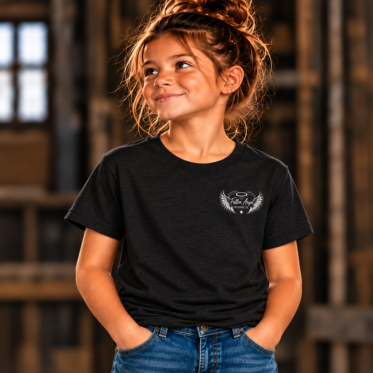 District DT6000Y youth T-shirt in Black