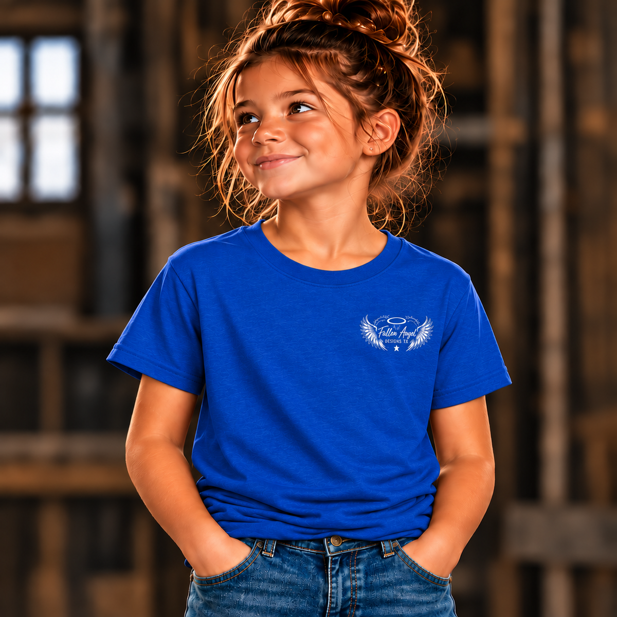 District DT6000Y youth T-shirt in Deep Royal