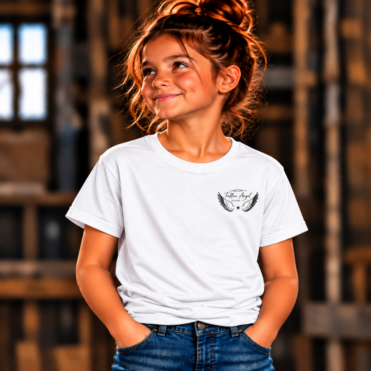 District DT6000Y youth T-shirt in White
