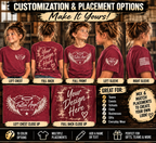 Custom youth T-shirt personalization and placement options