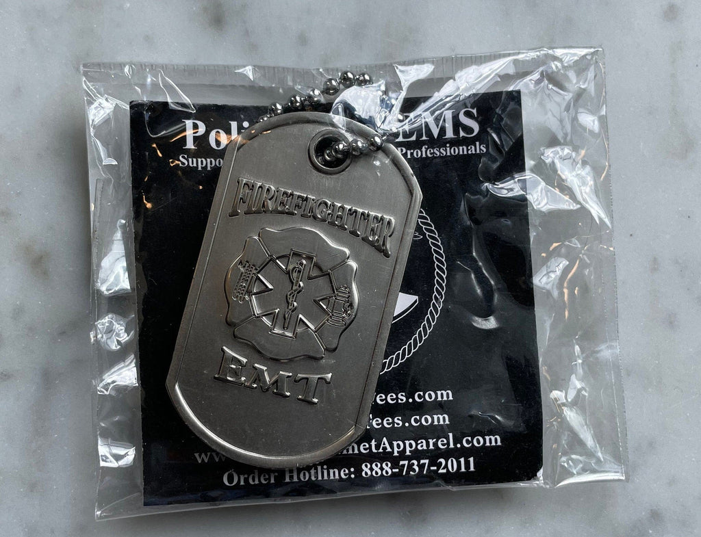 Firefighter/EMT Saint Florin Fire Rescue Brushed Steel Dog Tag