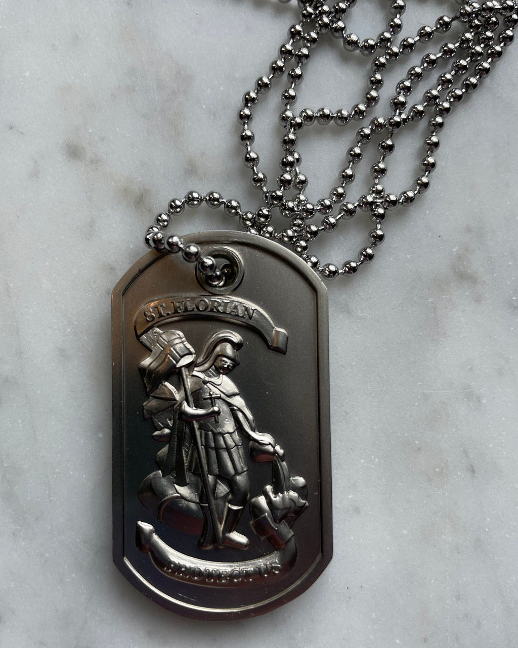 Firefighter/EMT Saint Florin Fire Rescue Brushed Steel Dog Tag
