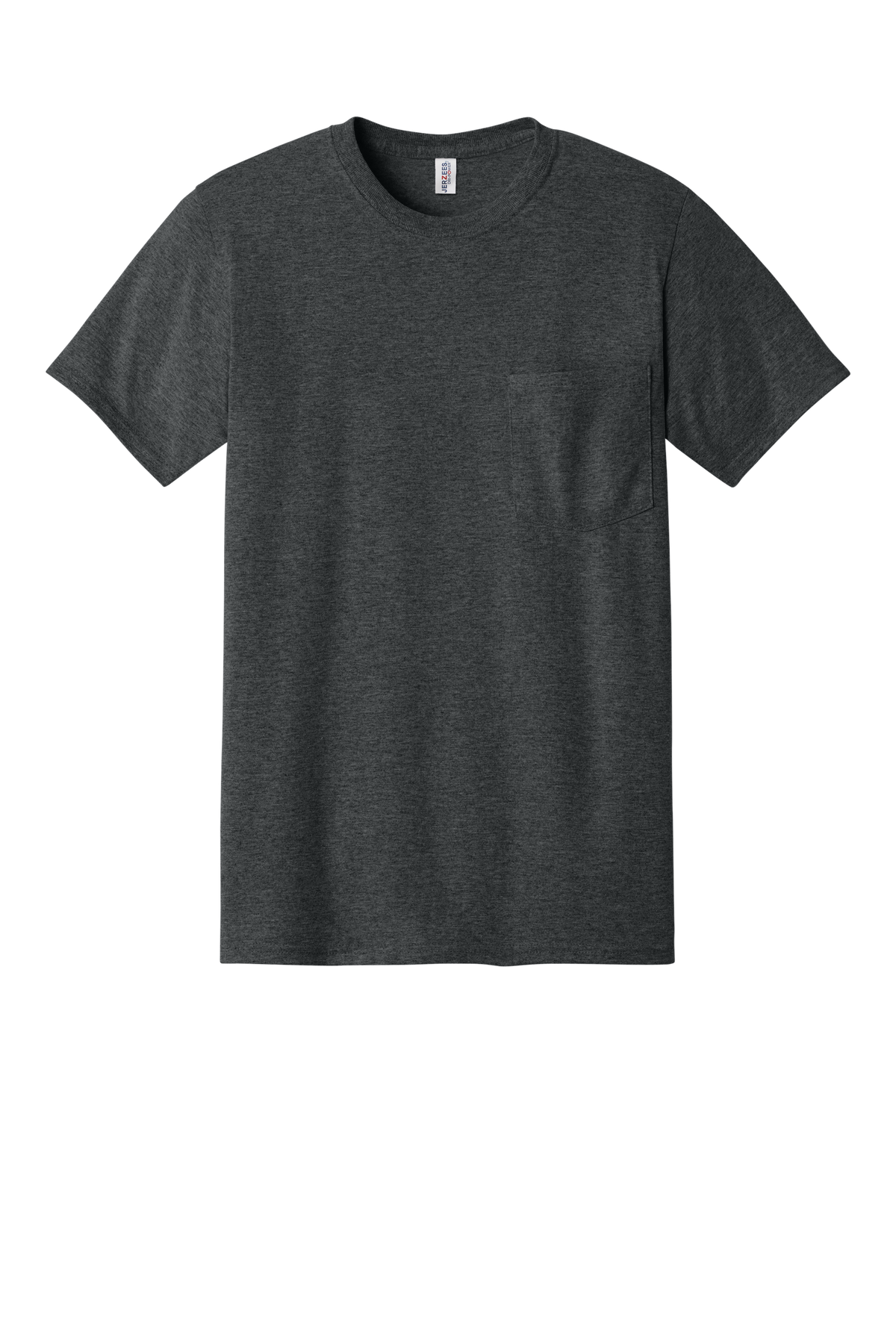 Jerzees 29MP pocket T-shirt Black Heather front view
