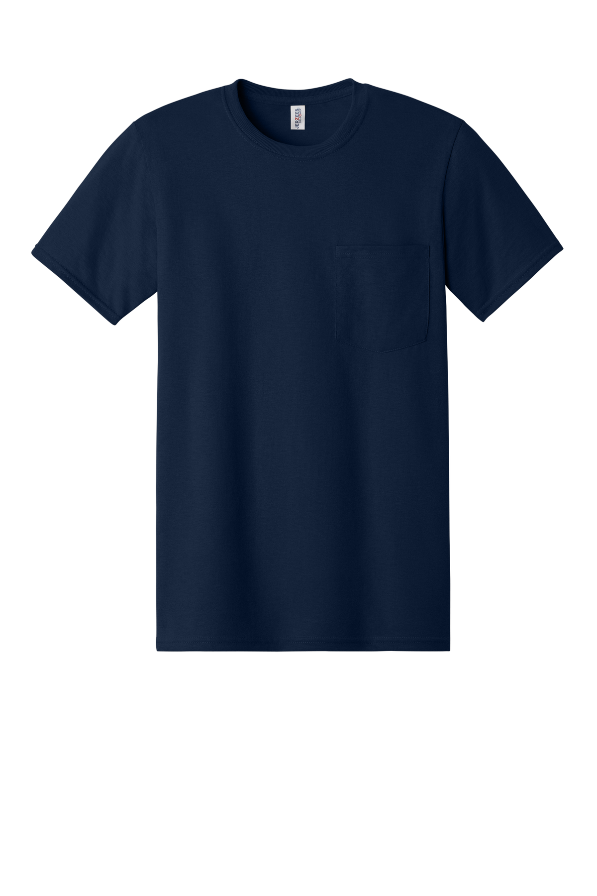 Jerzees 29MP pocket T-shirt J. Navy front view