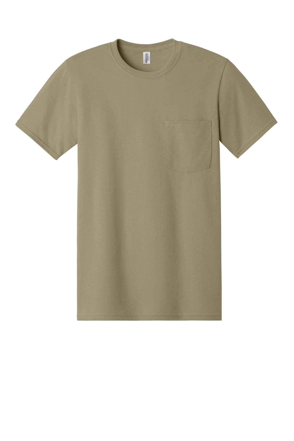 Jerzees 29MP pocket T-shirt Khaki front view
