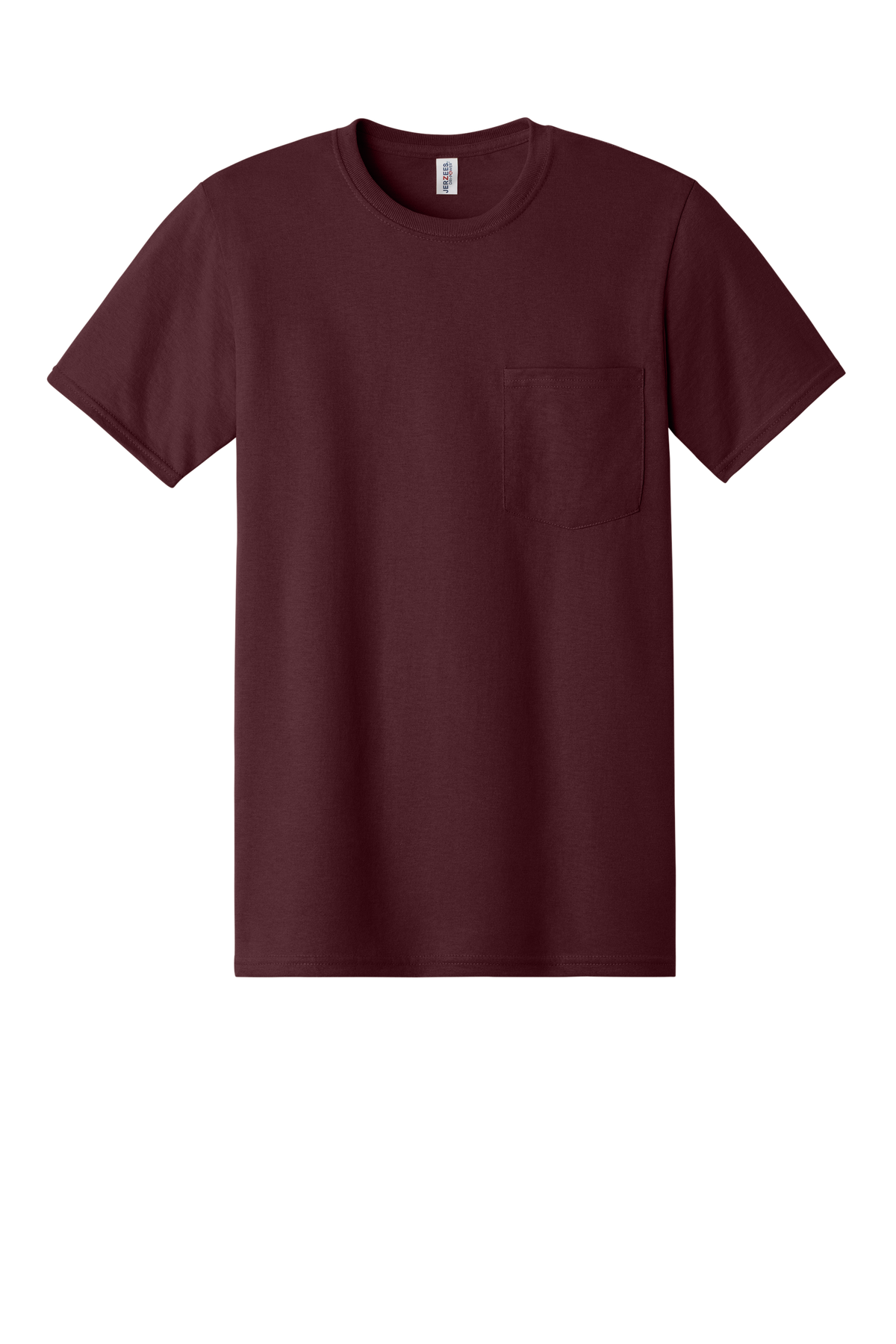 Jerzees 29MP pocket T-shirt Maroon front view