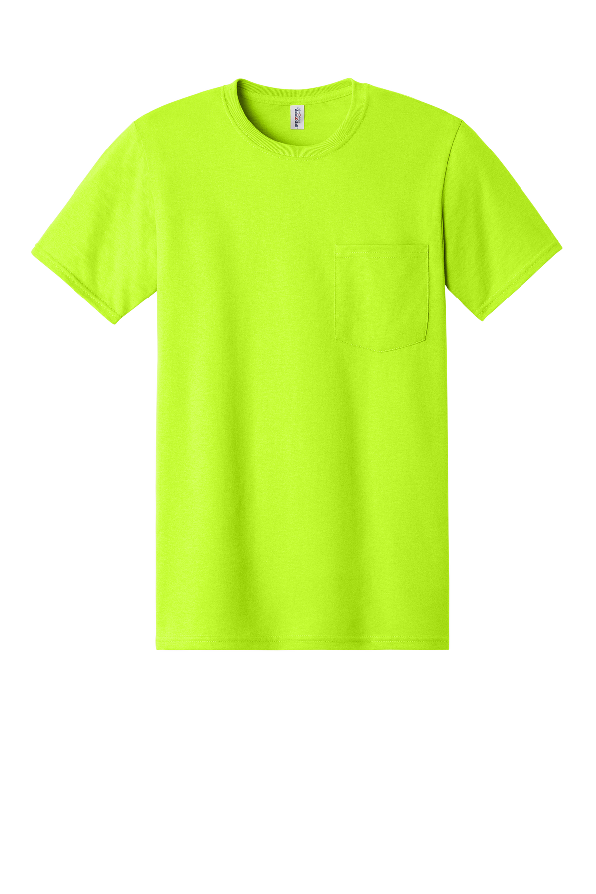 Jerzees 29MP pocket T-shirt Safety Green front view